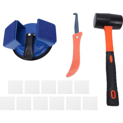 Kit de réparation d'espaces entre les planchers : ventouse double face à 45° avec maillet de nettoyage pour bois composite (1/5)