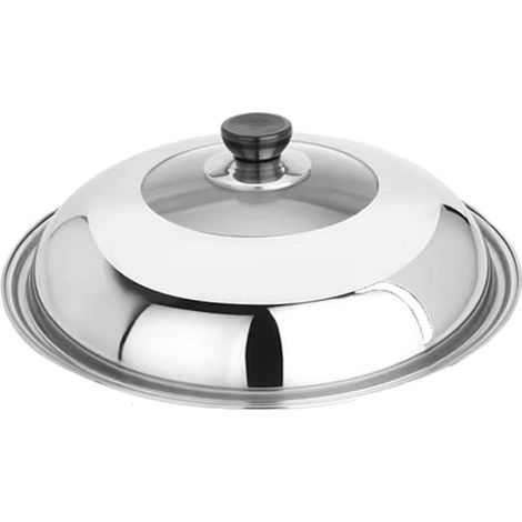 Irovami Couvercle casserole inox 30cm – Transparent, universel – Idéal pour cuisson, maison, cuisine (1/5)