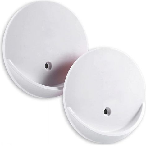 Support Pour Rideau De Douche - Fixation Adhésive Ou Visée - Charge Maximale 9 Kg - Blanc - Lot De 2 (1/3)
