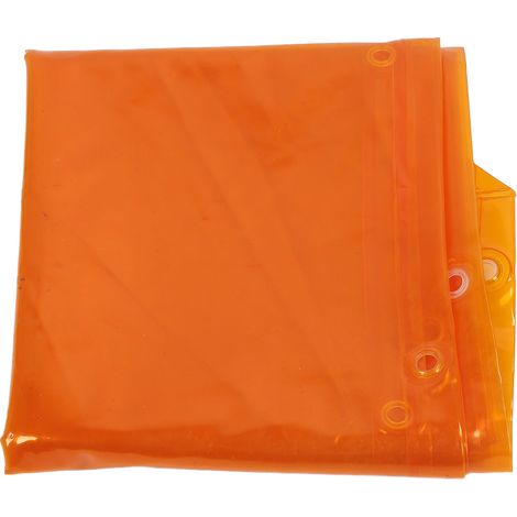 Rideau de soudage sans cadre avec œillets, en polyéthylène ignifugé, jaune doré, pour atelier. (1/5)