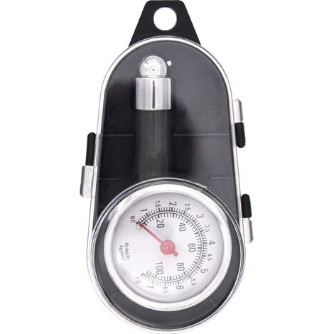 Manomètre de pression des pneus 100 PSI avec valve de maintien intégrée, manomètre de pression de gonflage robuste pour toutes les voitures, camions, camping-cars, motos et vélos (1/5)