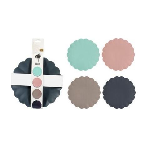 SET 4 PLATOS POLIPROPILENTO 23CM 4 COLORES SURTIDOS