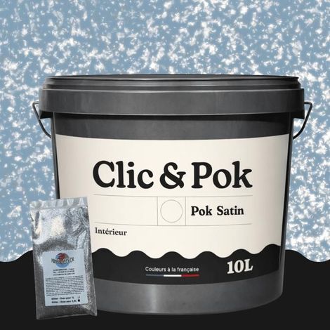 Peinture Effet Pailleté pour Murs & Plafonds - POK PAILLETTE - 10L - Bleu d'Horizon (1/4)