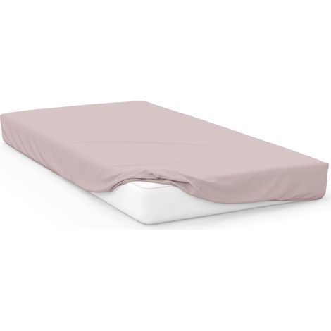 Drap housse en coton 57 fils 70x140 cm BEBE vieux rose, par Soleil d'Ocre