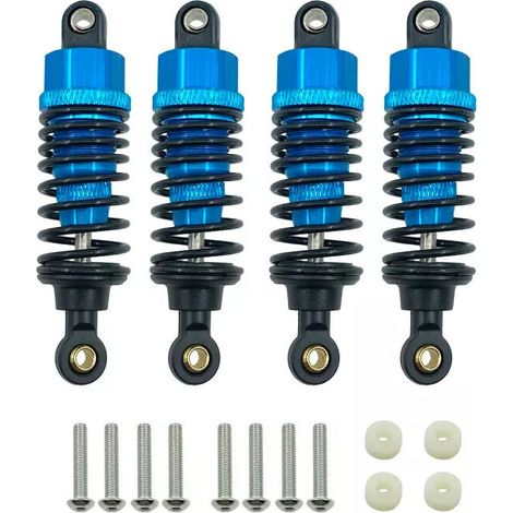 Ensemble D'Amortisseurs D'Amortisseurs en Alliage D' 4 PièCes pour PièCes de Mise à Niveau de Voiture -01 TT01-02 TT02 1/10 TéLéCommandéE, Bleu (1/4)