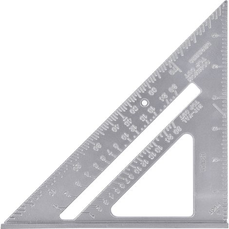Lot de 2 équerres à angle droit en alliage d'aluminium de 18 cm (7 pouces), équerres de menuiserie, rapporteur, blanches (1/5)
