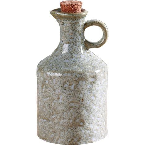 Dispensador de aceite de oliva de cerámica con corcho, 382,7 g (13,5 oz) Hecho a mano, a prueba de fugas, vino, salsa de soja y zumo de limón (1/2)