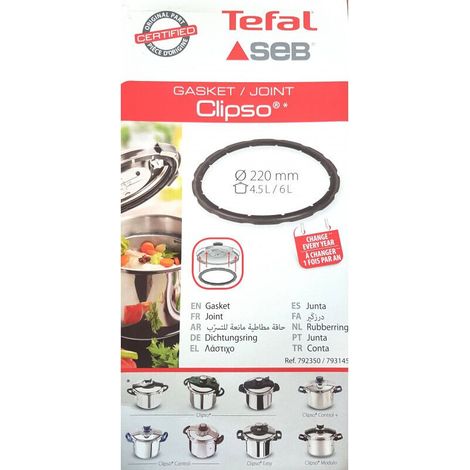 Clipso 4,5–6 l Edelstahl-Dichtung für Schnellkochtöpfe – 220 mm Durchmesser – Optimale Abdichtung für schnelles Kochen – Kompatibel mit SEB und TEFAL (1/5)