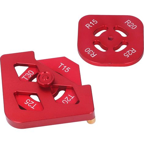 Fraise de guidage aluminium pour routeur, gabarit à coins arrondis, kit réglable 6 pièces, outillage menuiserie bois, précision haute. (1/5)