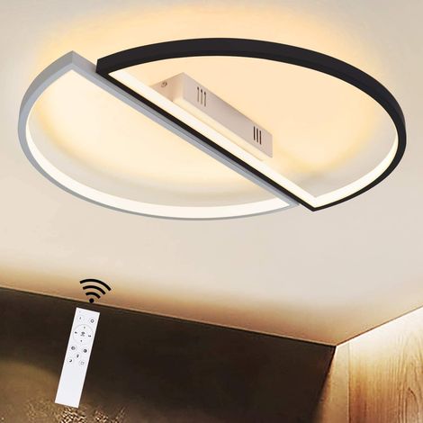LED Deckenleuchte GBLY Deckenlampe Wohnzimmer - Deckenleuchte Dimmbar mit Fernbedienung Schlafzimmer Modern Schwarz Weiß Wohnzimmerlampe 53W Deko Decken Beleuchtung für Küche Jugendzimmer Büro