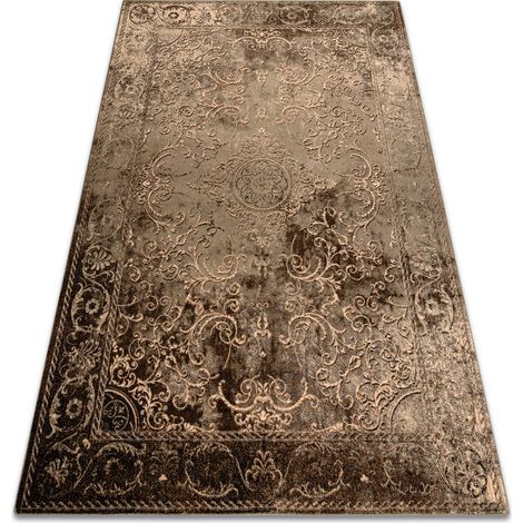 Tappeto di lana OMEGA LUMIER Ornamento vintage cognac marrone / verde brown 200x300 cm