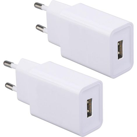 Konvolut von 2 USB-Ladegeräten, 10 W, für iPhone, Samsung Galaxy, Huawei, Xiaomi, LG, Motorola, HTC usw. (1/5)
