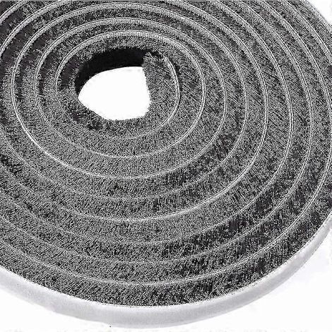 Selbstklebende Bürstenleiste, wind- und staubdicht, für Schiebefenster und -türen, Schwarz, 9 mm x 9 mm, 10 m (1/5)