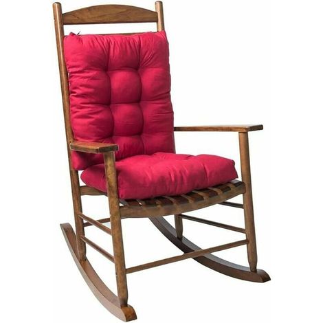 Coussin chaise bascule épais 3D rocking chair jardin auto rose rouge (1/5)