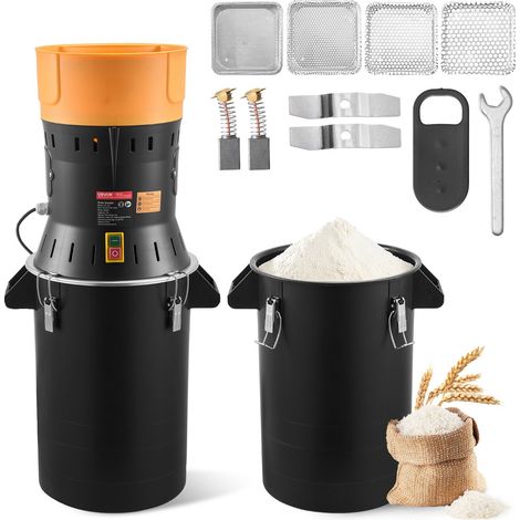 Moulin à Grain Électrique Capacité 25 L, Broyeur à Épices 600 W Haute Puissance, pour Moudre Rapidement Grains Secs Céréales Café Maïs Poivre, Moulin à Farine avec Lames Galvanisées Tranchantes (1/5)