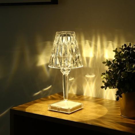 Lampe de Table - - Cristal Acrylique - Rechargeable USB - Contrôle Tactile - LED (1/3)