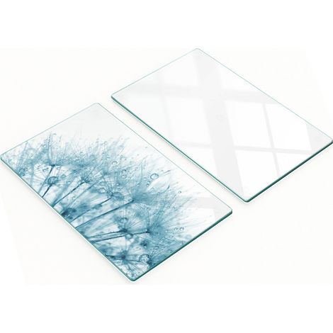 Planches décoratives multifonctions de cuisine en verre trempé, motif pissenlit, 2 x 30 x 52 cm (1/5)