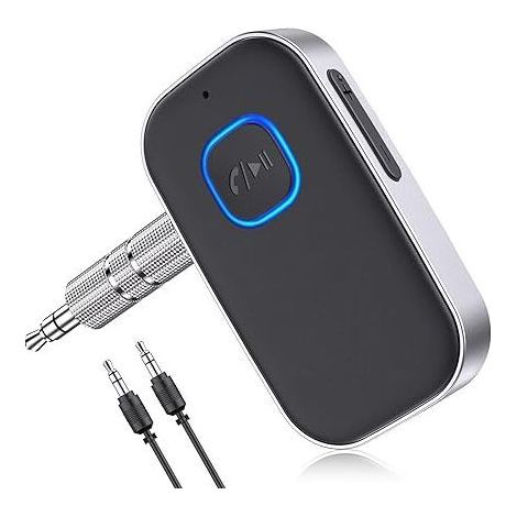 Récepteur Bluetooth 5.3 pour voiture, adaptateur Bluetooth pour voiture, prise AUX 3,5 mm avec réduction du bruit sans fil pour autoradio/autoradio/casque filaire/haut-parleur/mains libres (1/5)