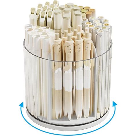 Portapenne girevole da scrivania (360°) con 6 scomparti per ufficio e hobby (1/5)