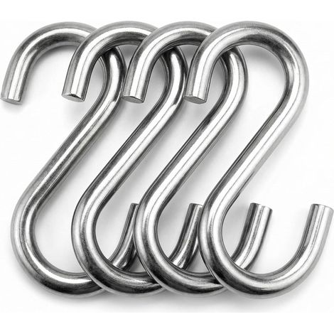 4 Pièces Crochets Robustes En Acier Inoxydable, Crochet Hamac, Crochet S, Charge 100 Kg (1/5)