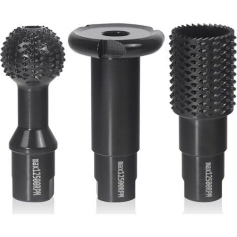 Fraise à Bois - Disques Meuleuse Sculpture Bois, Set de 3 Burrs Rotatifs, Gouge et Ciseaux à Bois pour Meuleuses 115/125mm - Outils de Coupe,Menuiserie Outillage