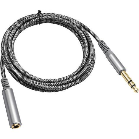 Câble audio stéréo 6,35 mm mâle vers 6,45 mm femelle pour amplificateurs, guitares, claviers et pianos (300 cm). (1/5)