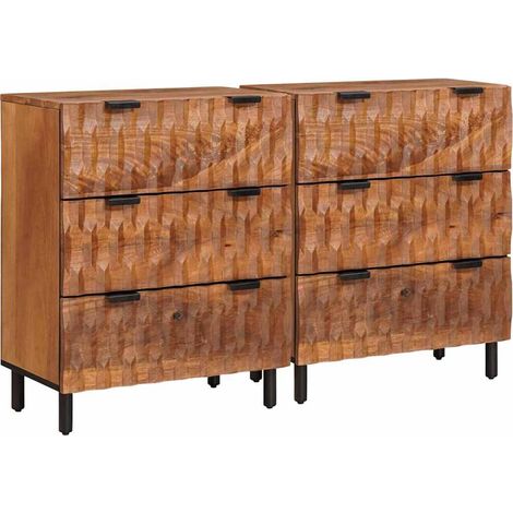 Sideboard 2 pcs Akazienbraune Oberfläche 60 x 33 x 75 cm