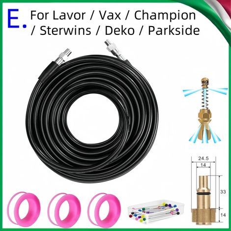 (Style E-20m) Tuyau de nettoyage de canalisations haute pression 5800 PSI, kit d'outils de dragage et de nettoyage de conduites d'égout, buse de nettoyage des eaux usées, pour Kärcher (1/5)