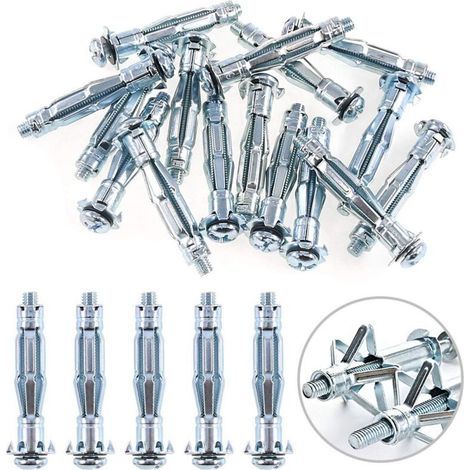 30PCS Heavy Duty Zinc Plated Steel Molly Bolt Hollow Drive Wall Anchor Screws Set pour la paroi sèche, le plâtre et les carreaux, (M5x52) (1/5)