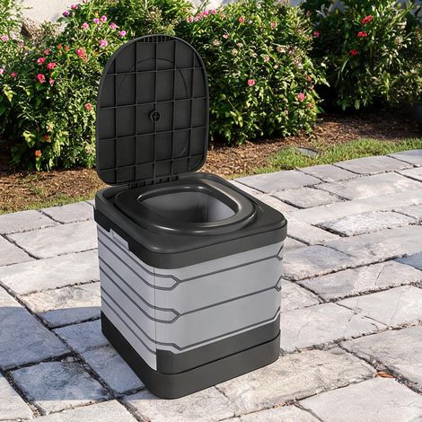 Toilette de camping pliable en plastique capacité 150 kg avec 12 (1/5)