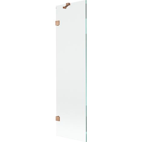 Mexen Lunar Badewannenfaltwand 1-flügelig 50 x 150 cm, transparent, gebürstetes Kupfer - 897-050-000-65-00