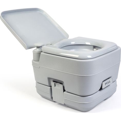 Briebe WC1194 Toilette Portable Chimique pour Adultes 10L Camper, Camping, Auto Caravane WC  Gris