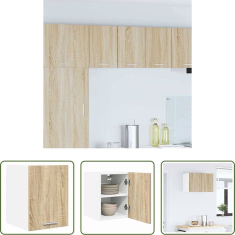 vidaXL Meuble suspendu - Armoire suspendue Chêne Sonoma et Blanc 30 x 31 x 40 cm (1/5)