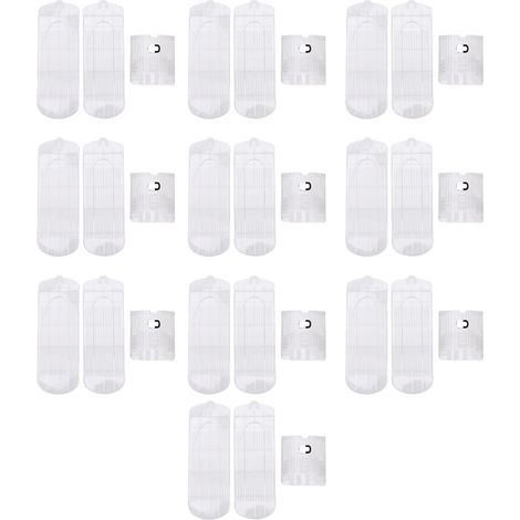 10 Pcs Organisateur Chaussures Réglable Transparent Double Couche – Rack Empilable Maison Dortoir, Blanc (1/5)