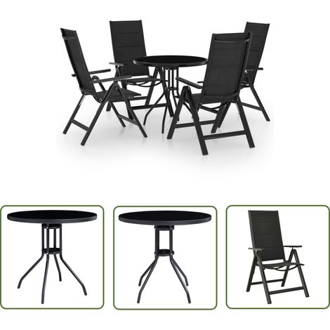 Mobilier de bistro 5 pièces noir et anthracite (1/5)