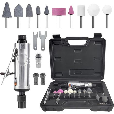Mini Pneumatic Straight Grinder, Air Sander, Mini Disc Grinder with Variable Speed, Aluminum Alloy Compressed Air Tool for Metal, Wood, Sanding and Polishing (1/5)