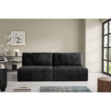 Sofa 3-Sitzer mit Schlaffunktion NATALIA XS in Stoff Tilia Schwarz
