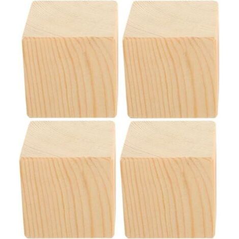 Bardusch-Lot de 4 rehausseurs bois support 997,9 kg blocs levage robustes lit canapé bureau table chaise (1/5)
