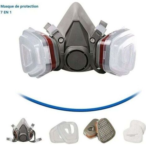 1 masque de protection demi-visage, réutilisable avec filtres anti-poussière, compatible visière soudage, pour peinture et bricolage (1/5)