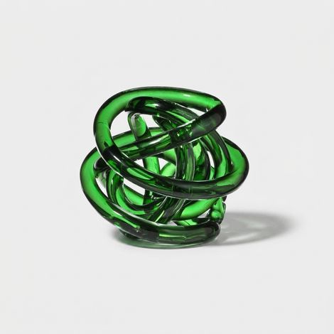 Scultura decorativa in vetro Made in Italy Il Nodo dell'Amore - Verde