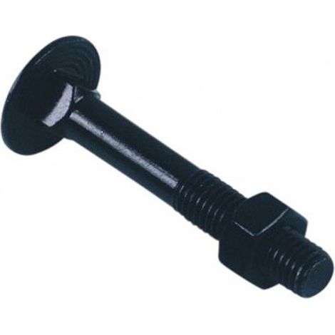 Boulon tête ronde collet carré TRCC zingué noir 6x60 LENNIE - Boite de 100 - BTRCC0606006B (1/2)