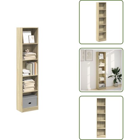 Libreria per casa - vidaXL Libreria Rovere Sonoma 40x24x176 cm in Legno Multistrato - Libreria per ufficio
