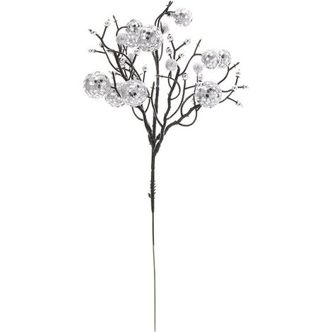 Bouquet de baies artificielles de Noël créatif avec sequins et paillettes - Décoration festive pour la maison - Argenté 3015cm Mousse Fruits/Tiges métalliques (1/2)