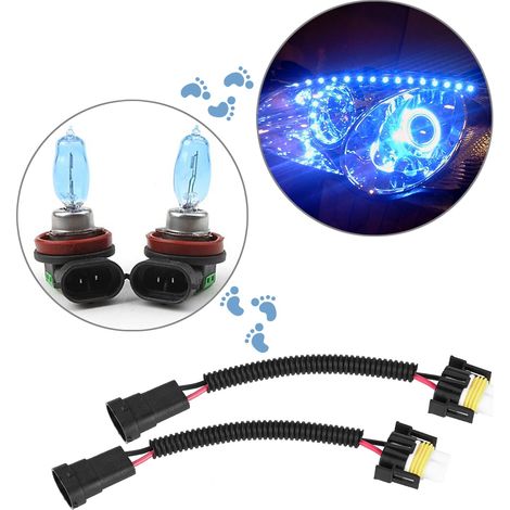 Paar H11-zu-H8-Adapterstecker für Abblendlicht und Nebelscheinwerfer, Kabelbuchse, 2 Stück (1/5)
