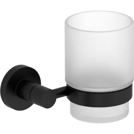 Portavasos + vaso JACOB DELAFON Eo Classic Forma circular Negro mate (1/3)