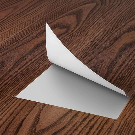 Dalle PVC Adhesive Sol Bois Marron 90CM×15CM Lino Sol Marron Adhesif Autocollant Carrelage Cuisine Salle de Bain Imperméable Effet Bois Dalles PVC Garage Parquet Adhesif Sol Salon 5 Dalles (1/5)