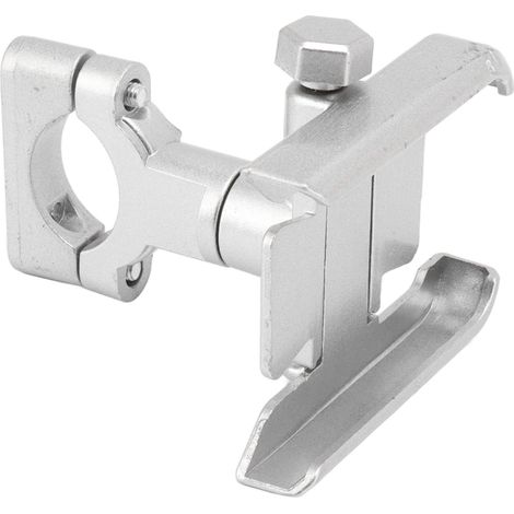 Support de téléphone pour vélo en alliage d'aluminium avec coussinet en silicone, rotatif et résistant aux chocs, pour appareils de 4 à 7 pouces (argenté).