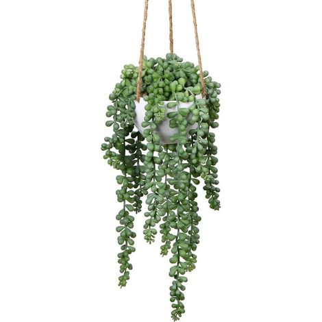Kunstpflanze Hängepflanze Senecio Hängeampel Wanddeko Type 4 (1/5)