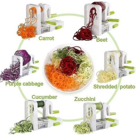 Gemüsespiralschneider mit 4 Klingen, faltbarer Spiralschneider für Zucchini, vegetarische Nudeln, Pasta und Spaghetti (1/5)