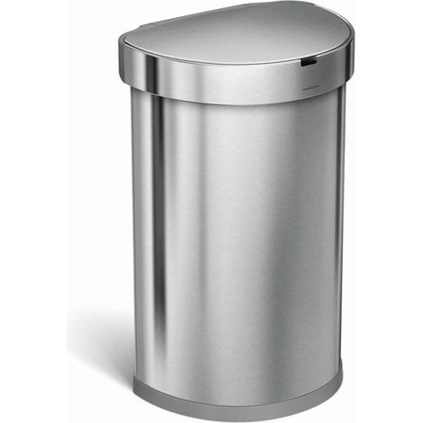 Simplehuman Pattumiere - Pattumiera touchless con sensore di movimento, 45 l, acciaio inox spazzolato ST2009 (1/5)